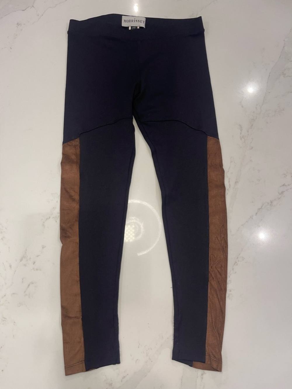 Morrissey Women’s Black and Brown Suede  Panel Leggings